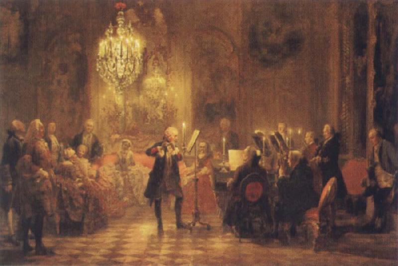 Adolf Friedrich Erdmann Menzel The Flute Concert of Frederick II at Sanssouci oil painting image